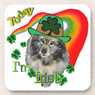 Keeshond St Patricks Day Coaster