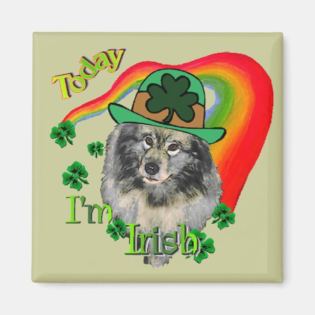 Keeshond St Patrick's Day Magnet (Front)