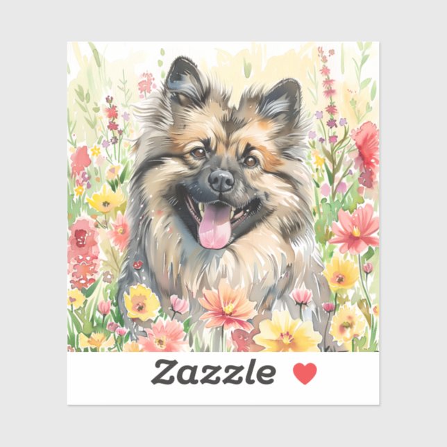Keeshond Watercolor Sticker (Sheet)