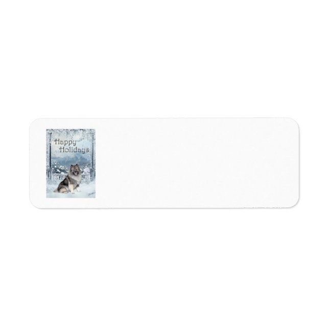 Keeshond Winter Holiday Return Address Return Address Label (Front)