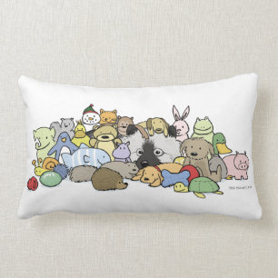 Keeshond with Toys Lumbar Cushion