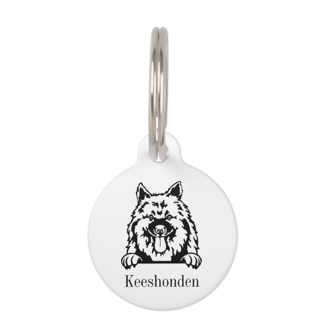 Keeshonden dog personalised name tag (Front)
