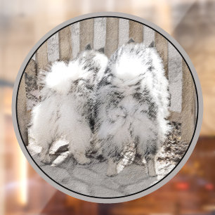 Keeshonds at the Gate Painting - Original Dog Art