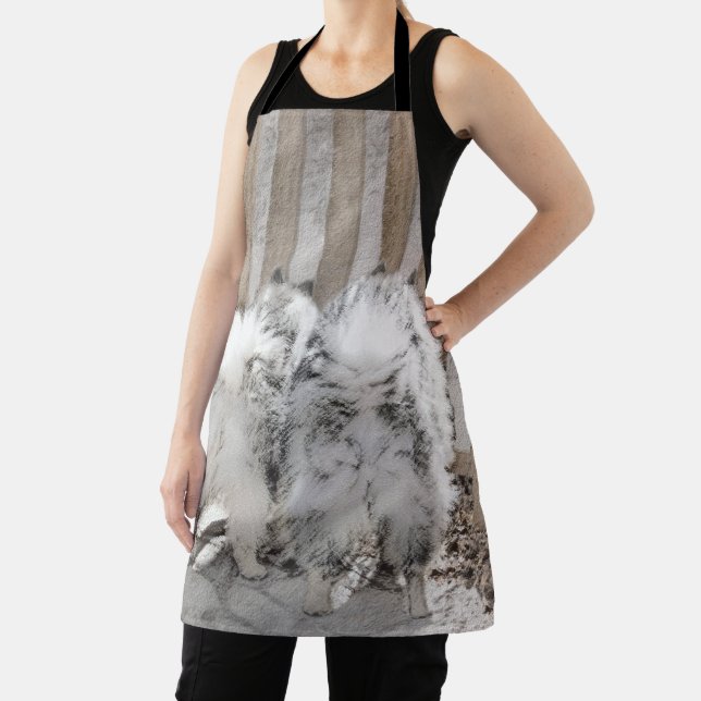Keeshonds at the Gate Painting - Original Dog Art Apron (Insitu)