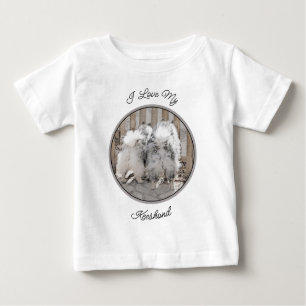 Keeshonds at the Gate Painting - Original Dog Art Baby T-Shirt