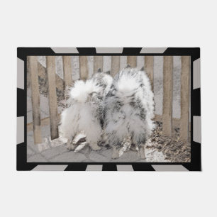 Keeshonds at the Gate Painting - Original Dog Art Doormat
