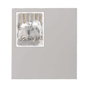 Keeshonds at the Gate Painting - Original Dog Art Notepad