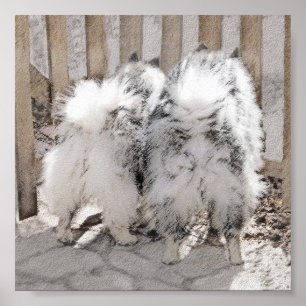 Keeshonds at the Gate Painting - Original Dog Art Poster