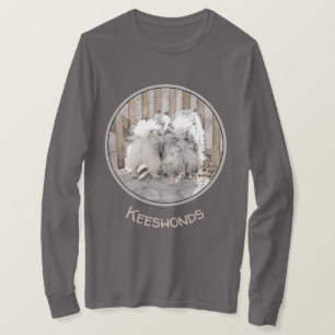 Keeshonds at the Gate Painting - Original Dog Art T-Shirt