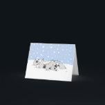 Keesies in the Snow | Keeshond Christmas Custom Holiday Card<br><div class="desc">Cute winter scene of a Keeshond with puppies playing in the snow. An original Christmas card for Keesie lovers. Inside text: "Merry Christmas." This greeting can be personalised with your own sentiment. Visit Jenn's Doodle World for even more Keeshond Christmas cards and products featuring this adorable dogs design.</div>