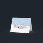 Keesies in the Snow | Keeshond Christmas Custom Holiday Card<br><div class="desc">Cute winter scene of a Keeshond with puppies playing in the snow. An original Christmas card for Keesie lovers. Inside text: "Merry Christmas." This greeting can be personalised with your own sentiment. Visit Jenn's Doodle World for even more Keeshond Christmas cards and products featuring this adorable dogs design.</div>