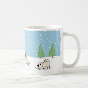 Keesies in the Snow Keeshonden Winter Holiday Coffee Mug