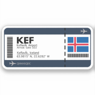 KEF Keflavik Boarding Pass - Iceland Ticket