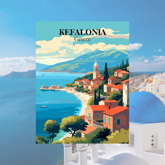 Kefalonia, Greece Illustration Postcard (Greece Postcard)