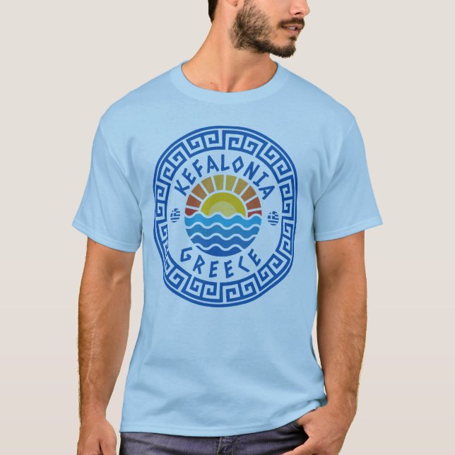 Kefalonia Island, Greece - Light Blue Men's T-Shirt (Front)