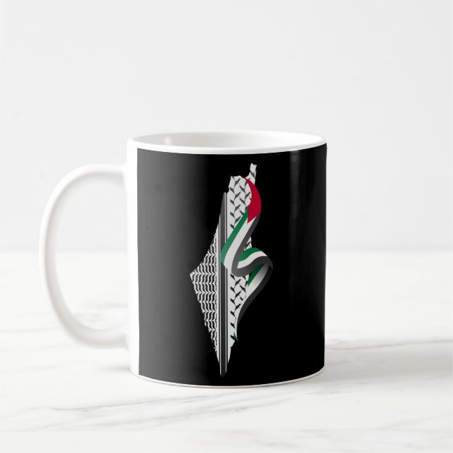 Keffiyeh Palestine Map Arabic Scarf Shemagh Palest Coffee Mug (Left)