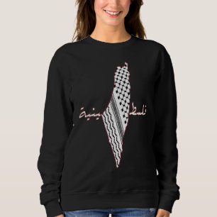 Keffiyeh Palestine Map Women Scarf Shemagh Palesti Sweatshirt