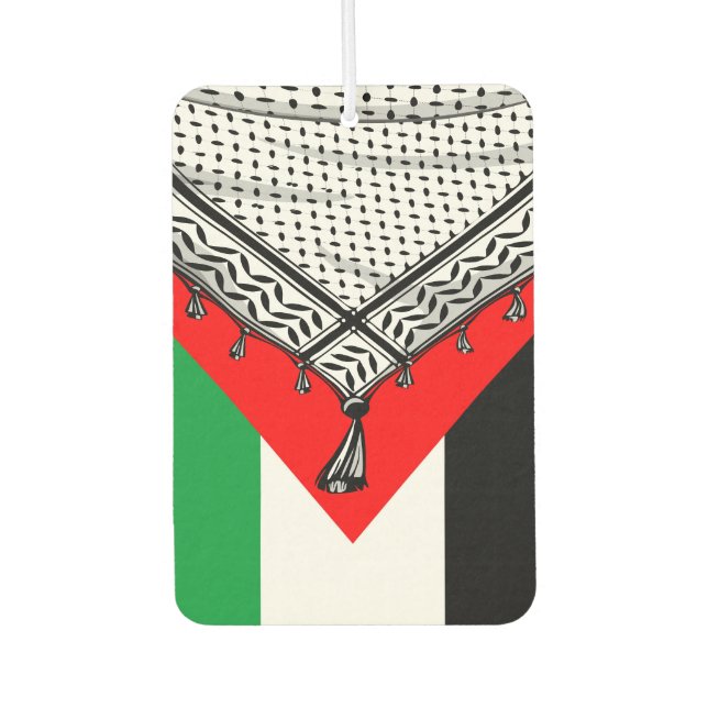 Keffiyeh Palestinian Scarf Traditional Fabric Car Air Freshener (Front)