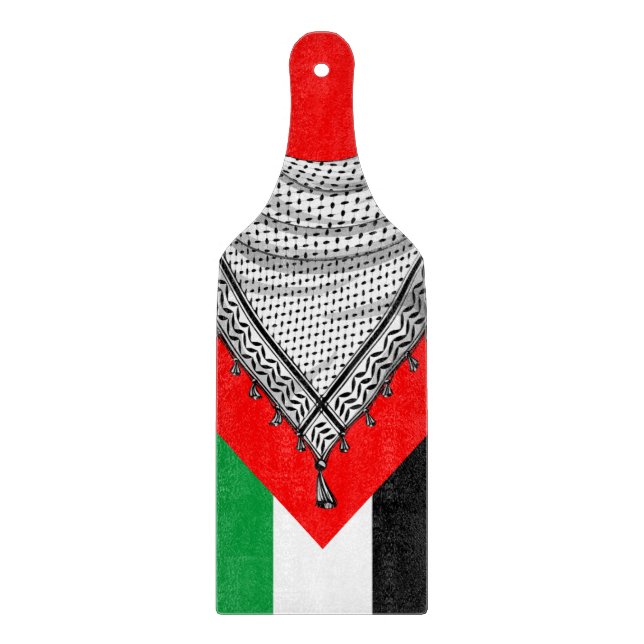 Keffiyeh Palestinian Scarf Traditional Fabric Cutting Board (Front)