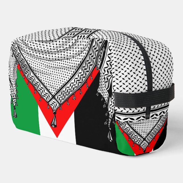 Keffiyeh Palestinian Scarf Traditional Fabric Dopp Kit (Left Corner)