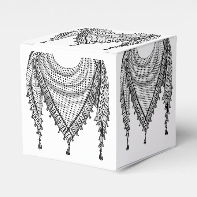 Keffiyeh Palestinian Scarf Traditional Fabric Favour Box (Front Side)