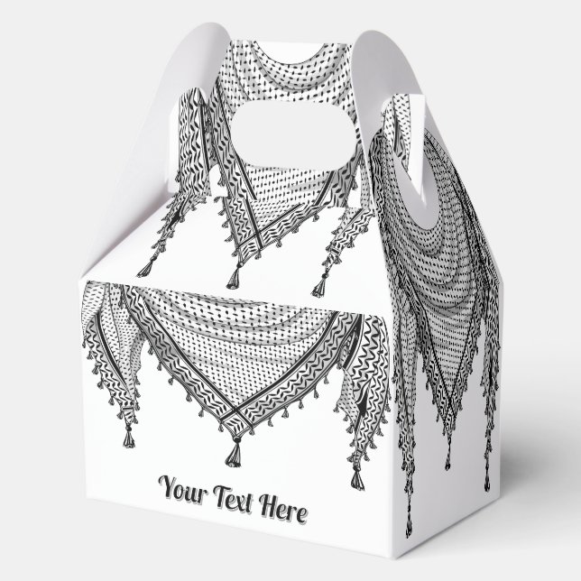 Keffiyeh Palestinian Scarf Traditional Fabric Favour Box (Front)