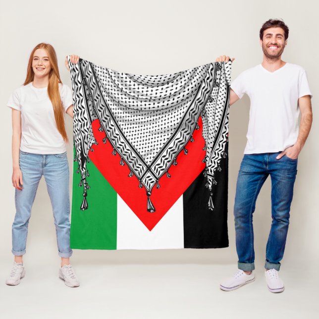 Keffiyeh Palestinian Scarf Traditional Fabric Fleece Blanket (In Situ)