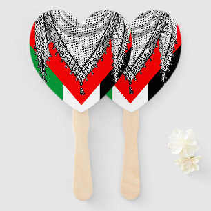 Keffiyeh Palestinian Scarf Traditional Fabric Hand Fan