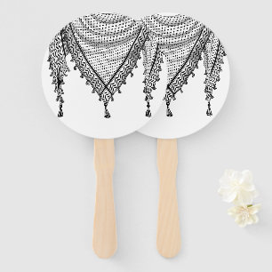 Keffiyeh Palestinian Scarf Traditional Fabric Hand Fan