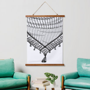 Keffiyeh Palestinian Scarf Traditional Fabric Hanging Tapestry
