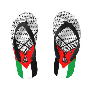 Keffiyeh Palestinian Scarf Traditional Fabric Kid's Thongs