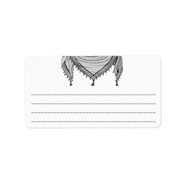 Keffiyeh Palestinian Scarf Traditional Fabric Label (Front)