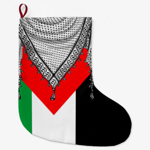 Keffiyeh Palestinian Scarf Traditional Fabric Large Christmas Stocking