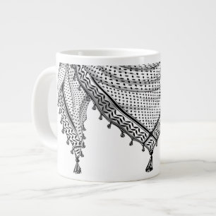 Keffiyeh Palestinian Scarf Traditional Fabric Large Coffee Mug