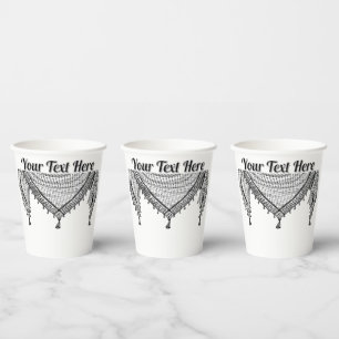 Keffiyeh Palestinian Scarf Traditional Fabric Paper Cups