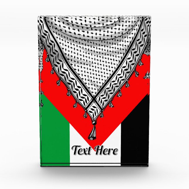 Keffiyeh Palestinian Scarf Traditional Fabric Photo Block (Front)