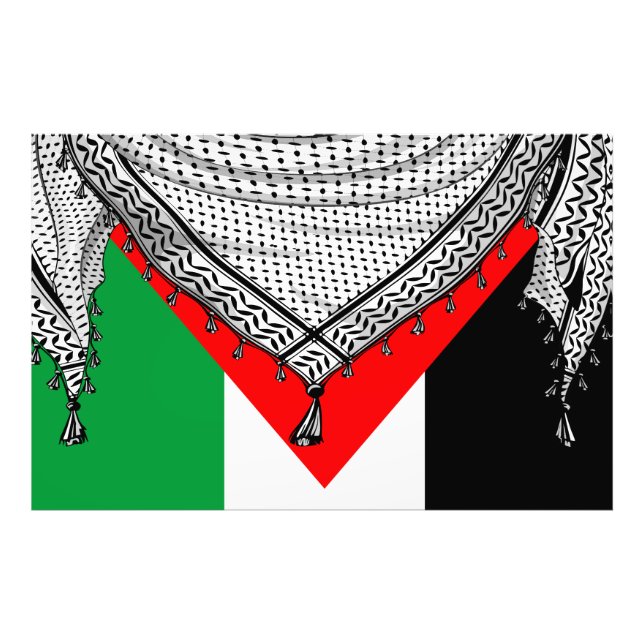 Keffiyeh Palestinian Scarf Traditional Fabric Photo Print (Front)