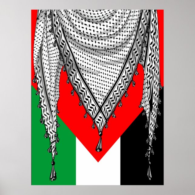 Keffiyeh Palestinian Scarf Traditional Fabric Poster (Front)