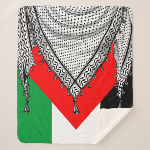 Keffiyeh Palestinian Scarf Traditional Fabric Sherpa Blanket
