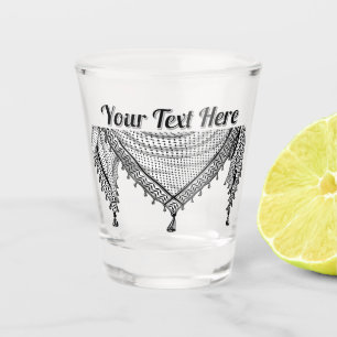 Keffiyeh Palestinian Scarf Traditional Fabric Shot Glass