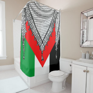 Keffiyeh Palestinian Scarf Traditional Fabric Shower Curtain