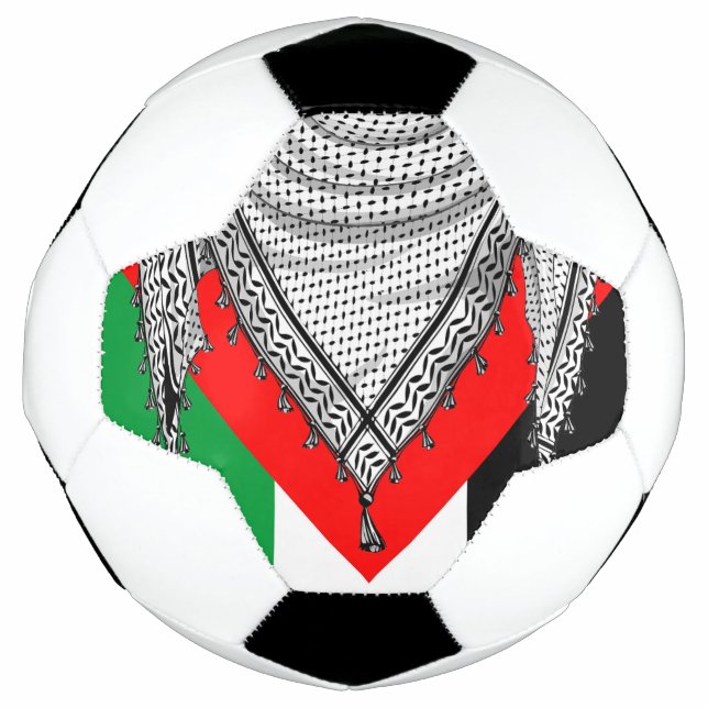 Keffiyeh Palestinian Scarf Traditional Fabric Soccer Ball (Front)