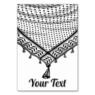 Keffiyeh Palestinian Scarf Traditional Fabric Table Number