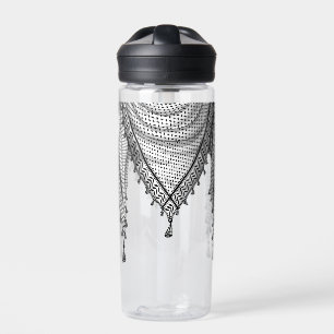 Keffiyeh Palestinian Scarf Traditional Fabric Water Bottle