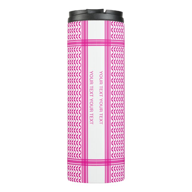 Keffiyeh Pink Palestine Pattern Thermal Tumbler (Back)