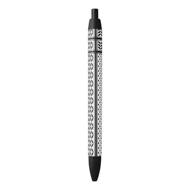 Keffiyeh Symbol of Palestine Resistance Pattern Black Ink Pen (Front Vertical)