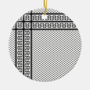 Keffiyeh Symbol of Palestine Resistance Pattern Ceramic Ornament