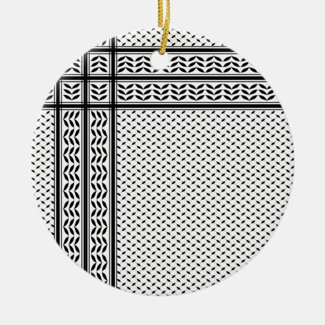 Keffiyeh Symbol of Palestine Resistance Pattern Ceramic Ornament (Front)