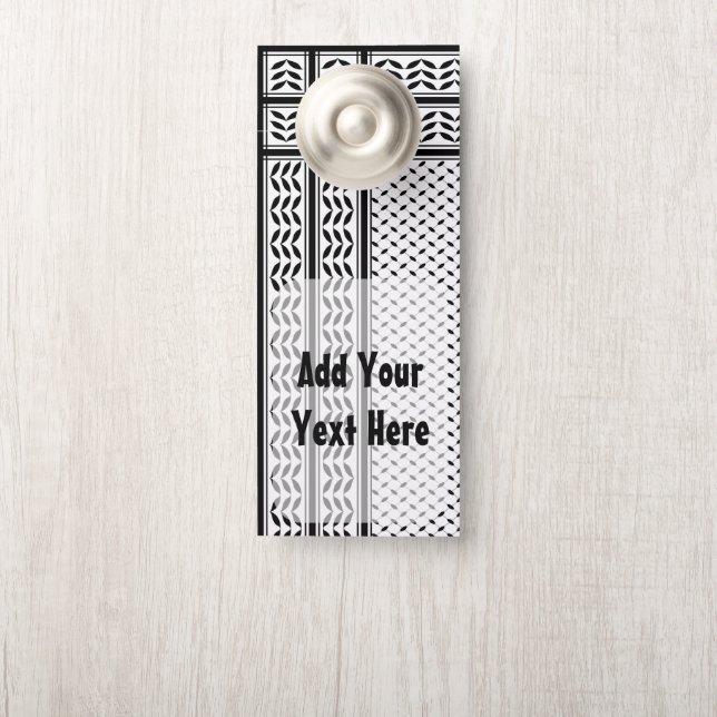 Keffiyeh Symbol of Palestine Resistance Pattern Door Hanger (On Knob)
