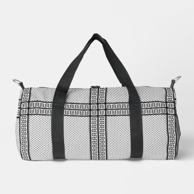 Keffiyeh Symbol of Palestine Resistance Pattern Duffle Bag (Front)